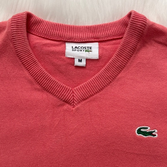 Lacoste V-Neck Cotton Sweater - Picture 6 of 11